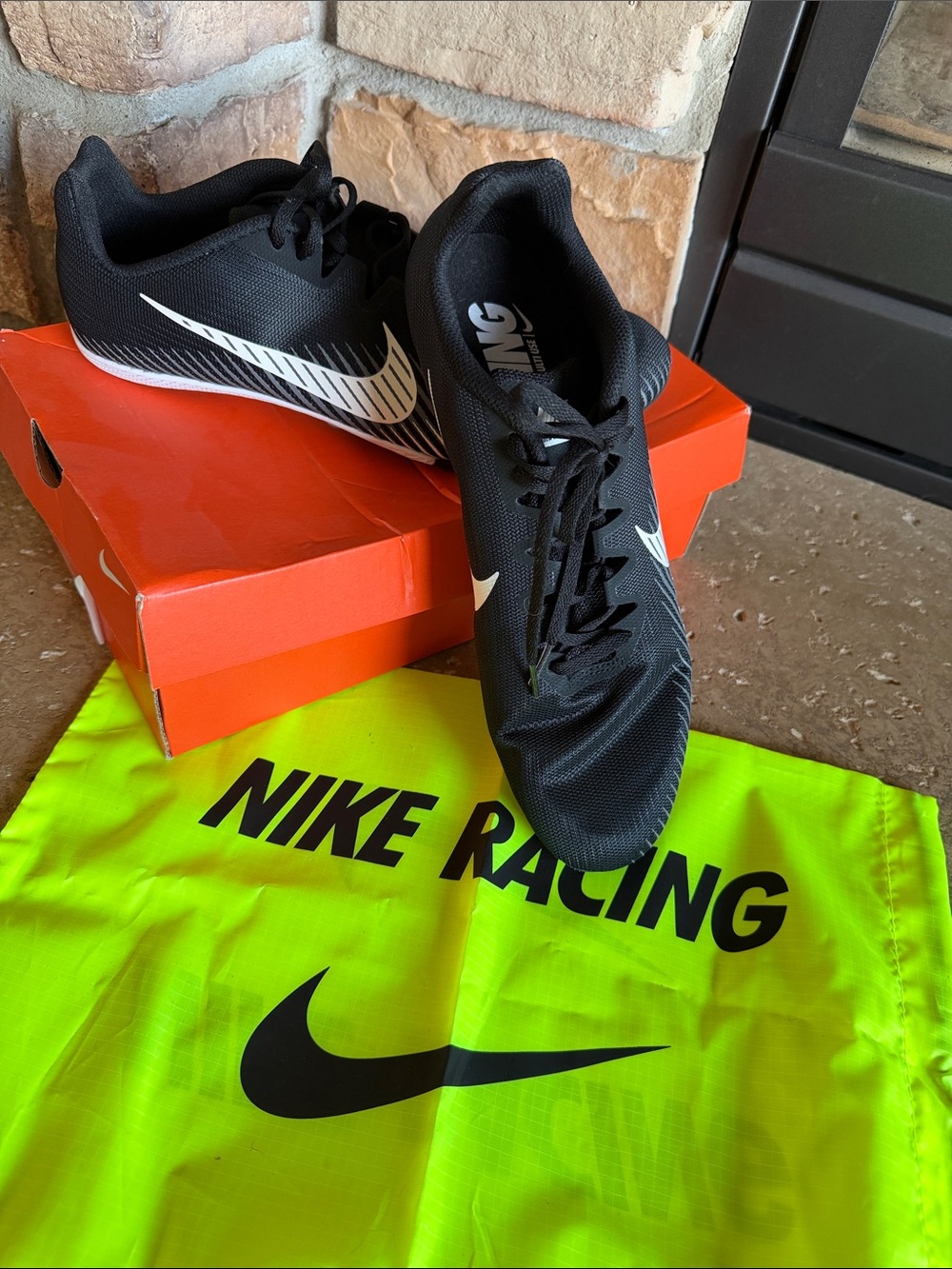 Nike Zoom Rival M 9 Black and White Men’s Track Racing Athletic Shoes sz 12